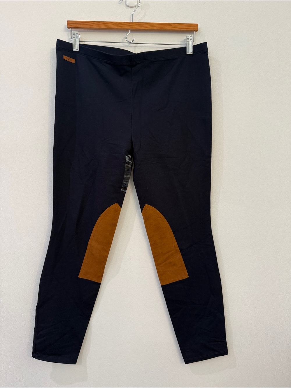 Ralph Lauren Black Chino Pants with Brown Suede Knee Patches
